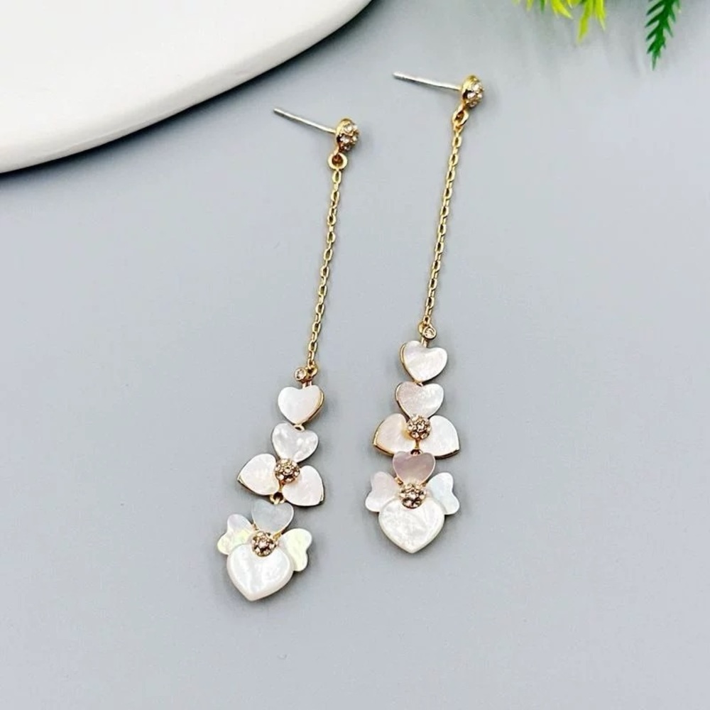 Kate Spade Elegant Gold Heart Drop Earrings